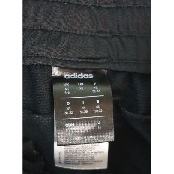 Adidas Womens Joggers XS Black Essentials 3-Stripes Tapered Pocket Track Pants - Picture 10 of 11